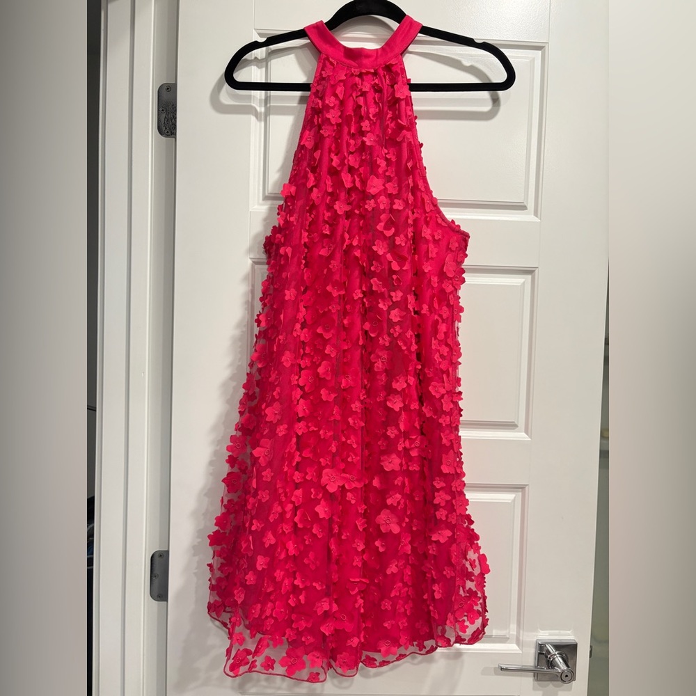 Eva Franco Vibrant Pink Textured Mini Dress